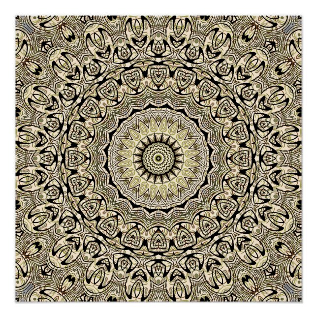 Póster Mandalas de tonos terrosos Patrones geométricos in (Anverso)