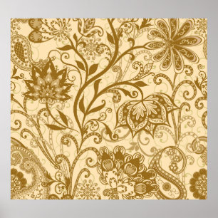 Póster Mandalas étnicas: Patrón de estilo indio