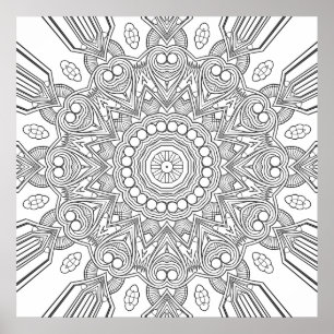 Póster Mandalas Geométricos Ornamentales con Capas Faceta