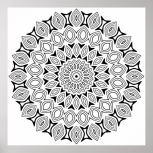 Póster Mandalas Intrincados con Capas de Motivo de Ojo Re