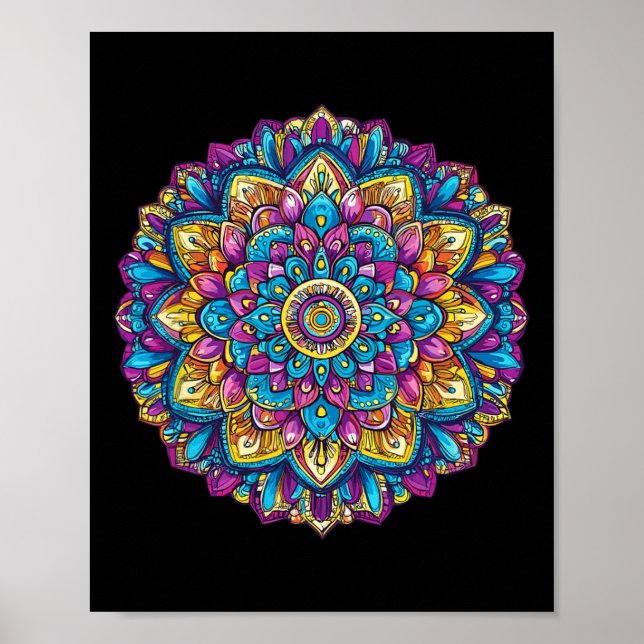 Póster Mandalas Meditación de Geometría Sagrada  (Frente)