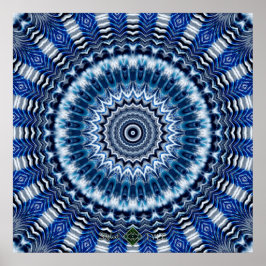 Póster Mandalas Ondas de Plata