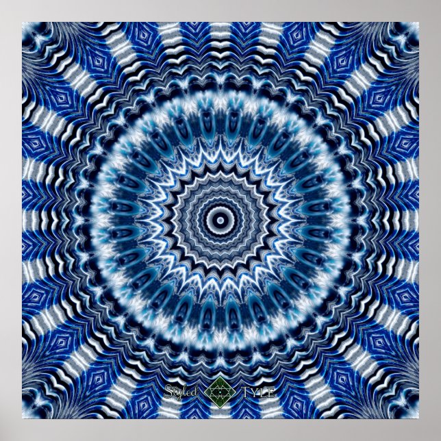 Póster Mandalas Ondas de Plata (Frente)
