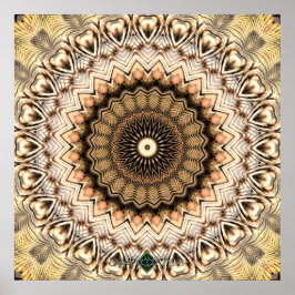 Póster Mandalas Ondas Doradas 2