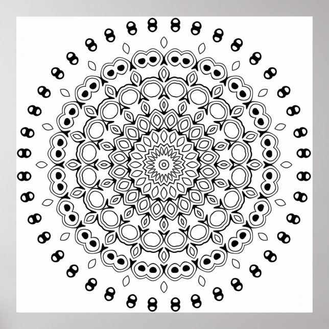 Póster Mandalas ornamentados en capas con detalles de hoj (Frente)