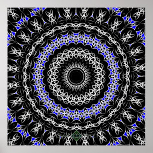 Póster Mandalas Tribales Celta ( Azul )