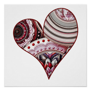 Póster Mandalas Vintage Corazón