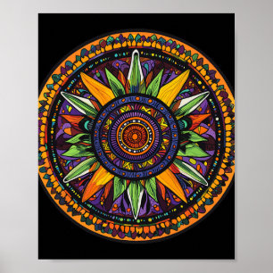 Póster Mandalasagrado Meditación Explosión Solar