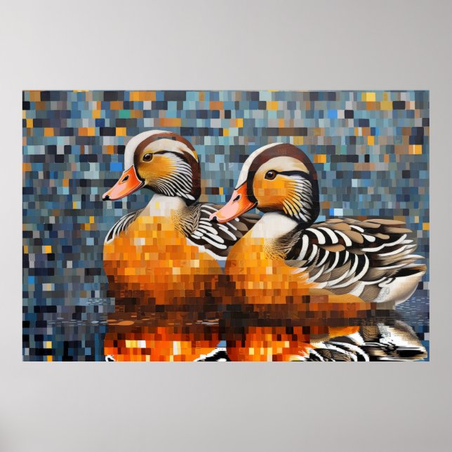 Póster Mandarin Duck Animal Bird Art Decor (Frente)