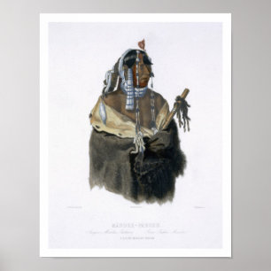 Póster Mandeh-Pahchu, a Young Mandan Indian, plate 24 fro