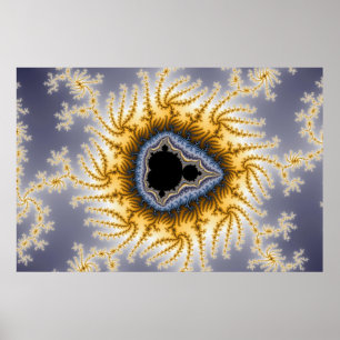 Póster Mandel azul - poster del fractal