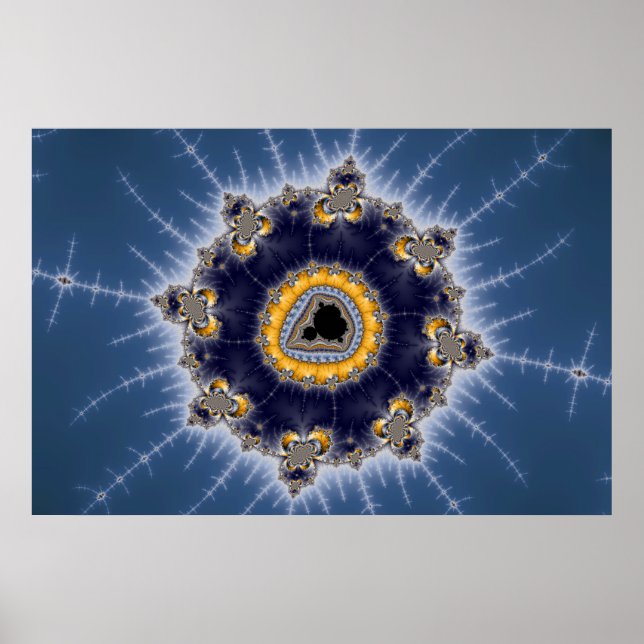 Póster Mandelbrot dorado - Poster fractal (Frente)
