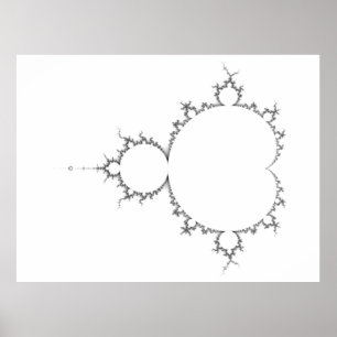 Póster Mandelbrot gigante, negro y blanco, 13000x11000