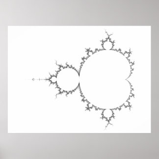 Póster Mandelbrot gigante, negro y blanco, 13000x11000