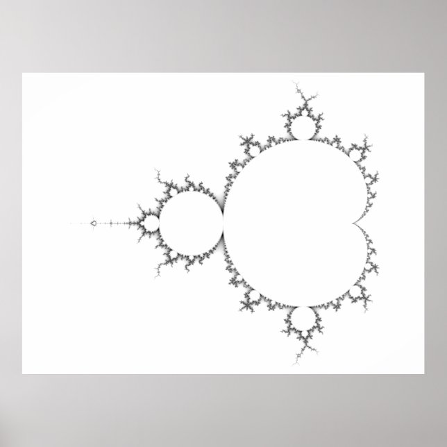 Póster Mandelbrot gigante, negro y blanco, 13000x11000 (Frente)