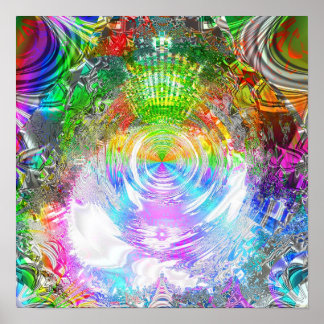 Póster Mandelbrot metálico 1c