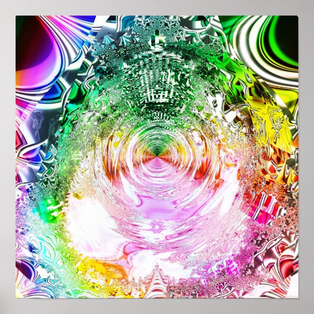 Póster Mandelbrot metálico 2b (Frente)