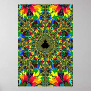 Póster Mandelbrot psicodélico