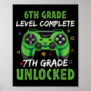 Póster Mando de juego regalo desbloqueado de 7º grado par