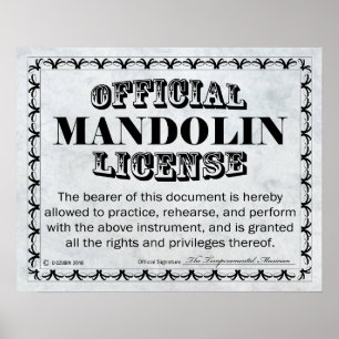 Póster Mandolin License