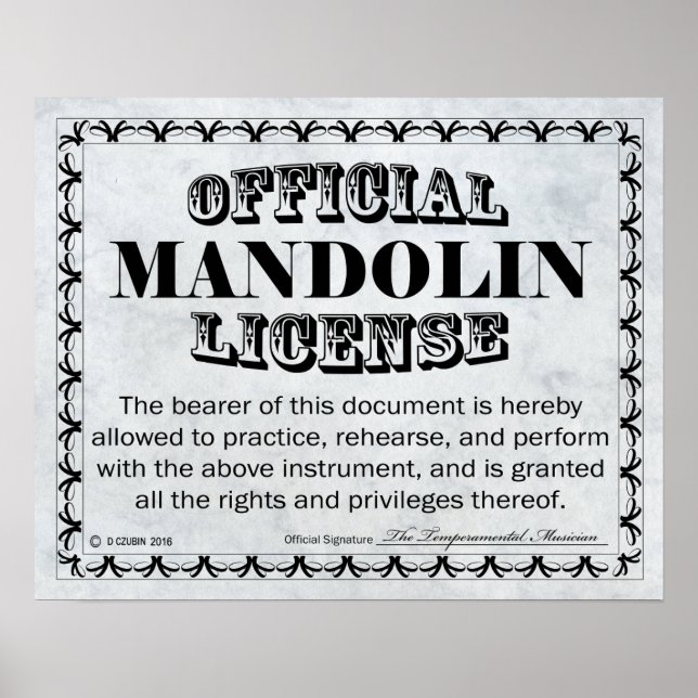 Póster Mandolin License (Frente)