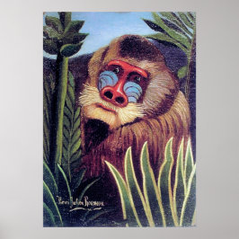 Póster "Mandrill en la selva" de Rousseau (alrededor de 1