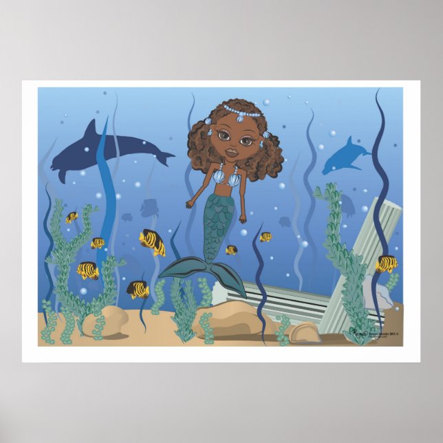 Póster Mandy Mermaid en el mar (Frente)