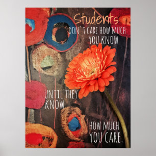 Póster Manejar con el Poster del profesor de cuidado