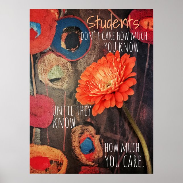 Póster Manejar con el Poster del profesor de cuidado (Frente)