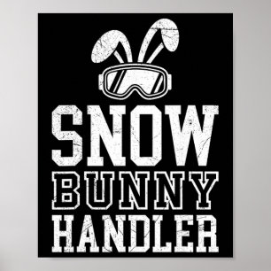 Póster Manejo de conejito de nieve de esquí Esquiador div