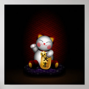 Póster Maneki afortunado Neko