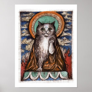 Póster Maneki Neko Cat Poster - Gato Buda