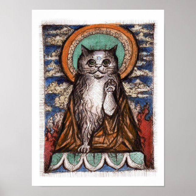 Póster Maneki Neko Cat Poster - Gato Buda (Frente)