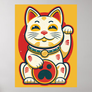 Póster Maneki Neko - Gato afortunado