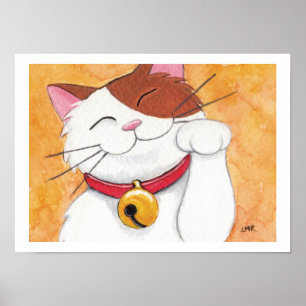 Póster Maneki Neko Lucky Calico Cat Art Print