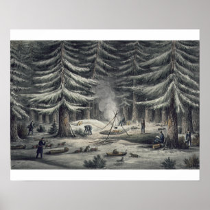 Póster Manera de hacer un lugar de descanso en una noche