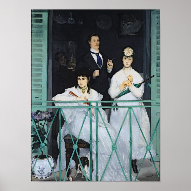 Póster Manet | Balcón, 1868-9 (Frente)