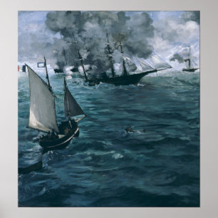 Póster Manet - Batalla del 'Kearsarge' y 'Alabama'
