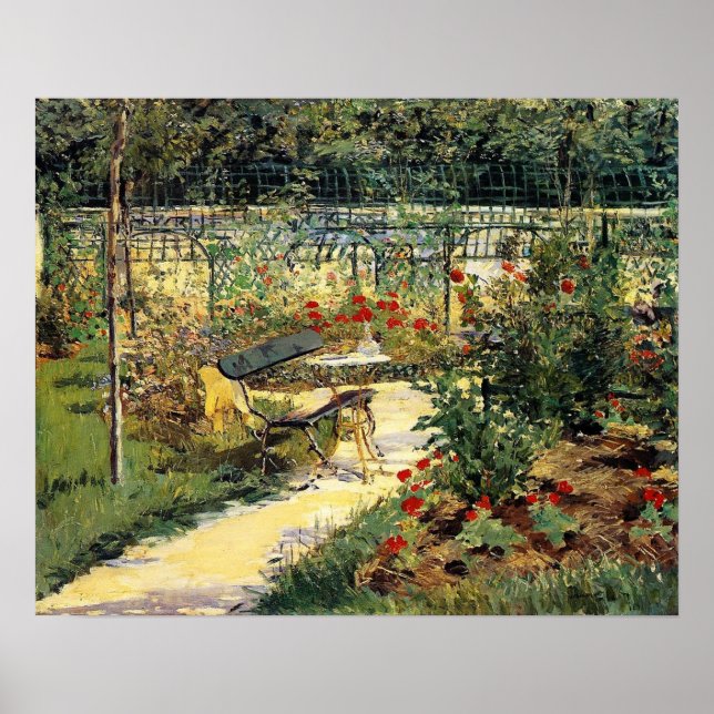 Póster Manet - Bench (mi jardín), 1881 (Frente)