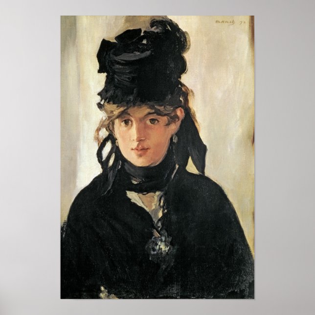 Póster Manet | Berthe Morisot con un Bouquet de Violetas (Frente)
