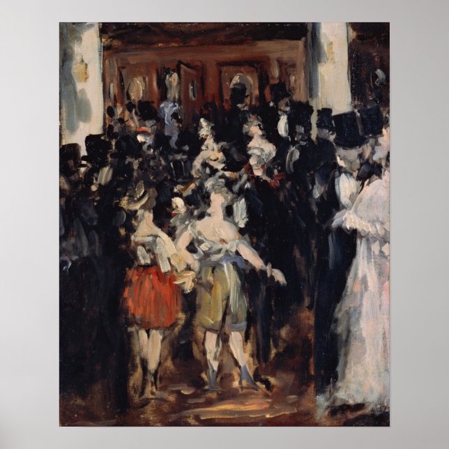 Póster Manet - Bola Enmascarada En La Ópera (Frente)