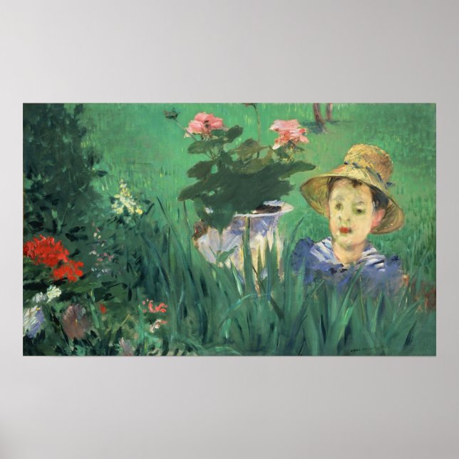 Póster Manet - Boy In Flowers (Jacques Hoschede) (Frente)