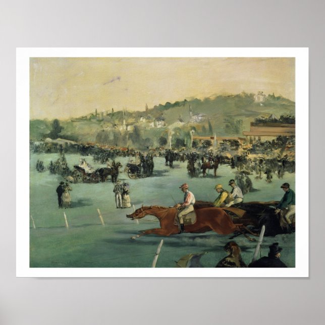 Póster Manet | Carreras de caballos, 1872 (Frente)