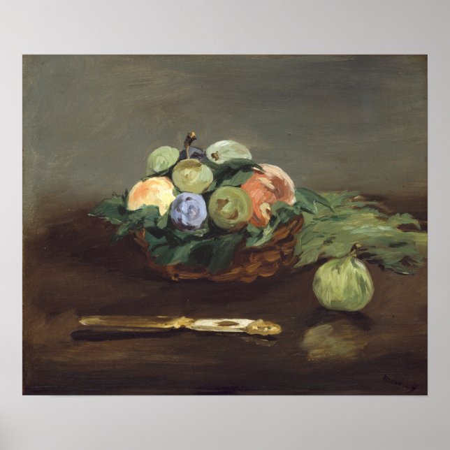 Póster Manet - Cesta De Frutas (Frente)