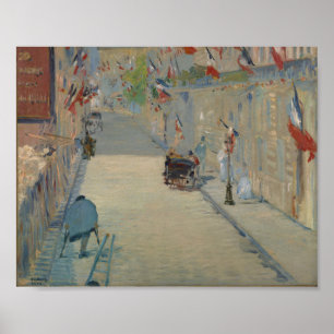 Póster Manet - El morador de rue con banderas (1878)