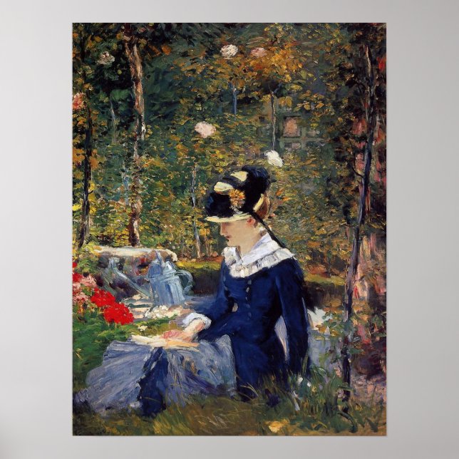 Póster Manet - Mujer Joven En El Jardín, 1880 (Frente)