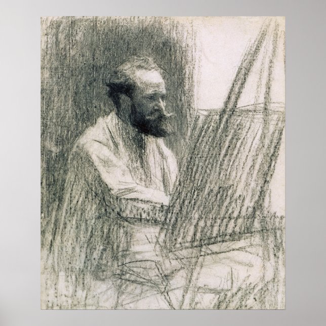 Póster Manet | Retrato de Edouard Manet en su Easel (Frente)
