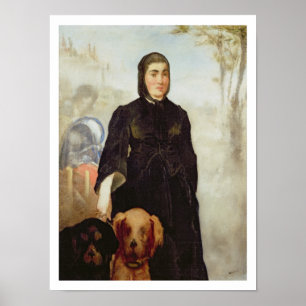 Póster Manet Woman With Dogs, 1858