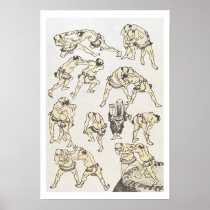 Póster Manga: estudios de gestos y posturas de lucha