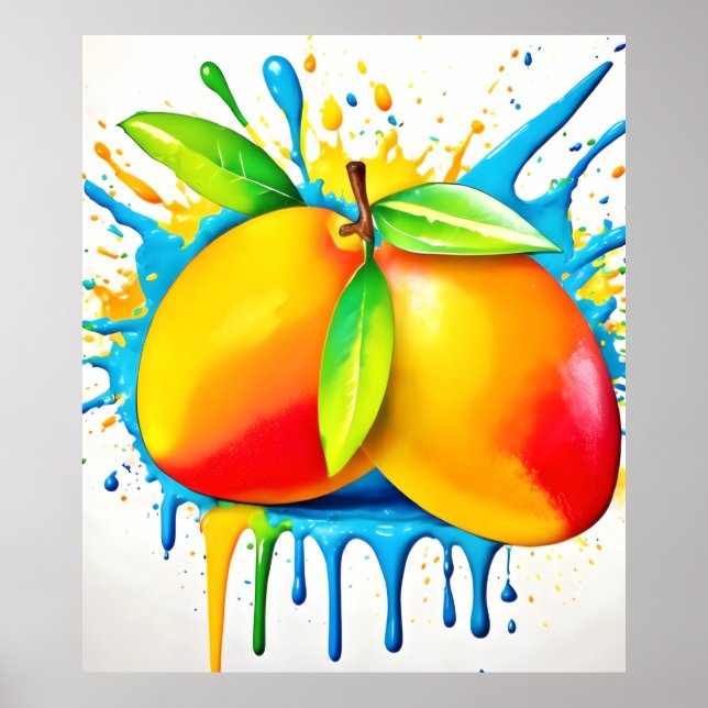 Póster Mango Splash de color (Frente)